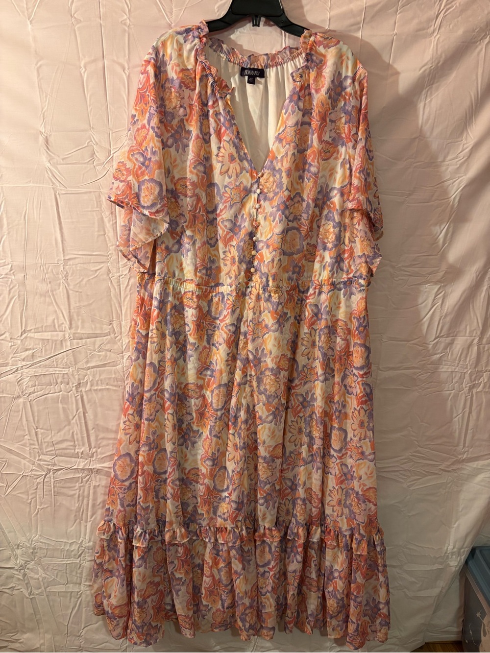 Romans cute Pink, Lavender & Peach floral dress